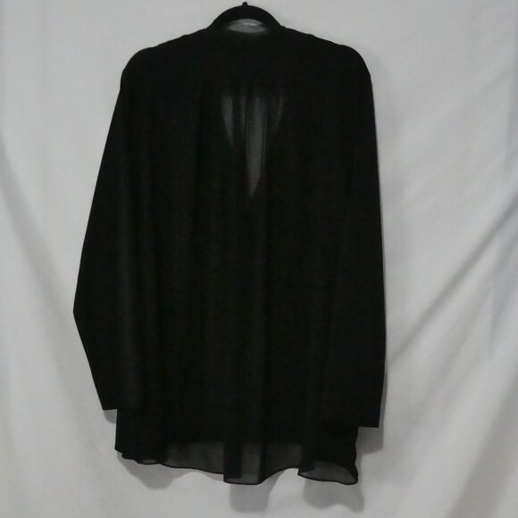 RACHEL - RACHEL ROY | size 2X | Elegant Black Sheer Button-Down Blouse - Picture 2 of 14